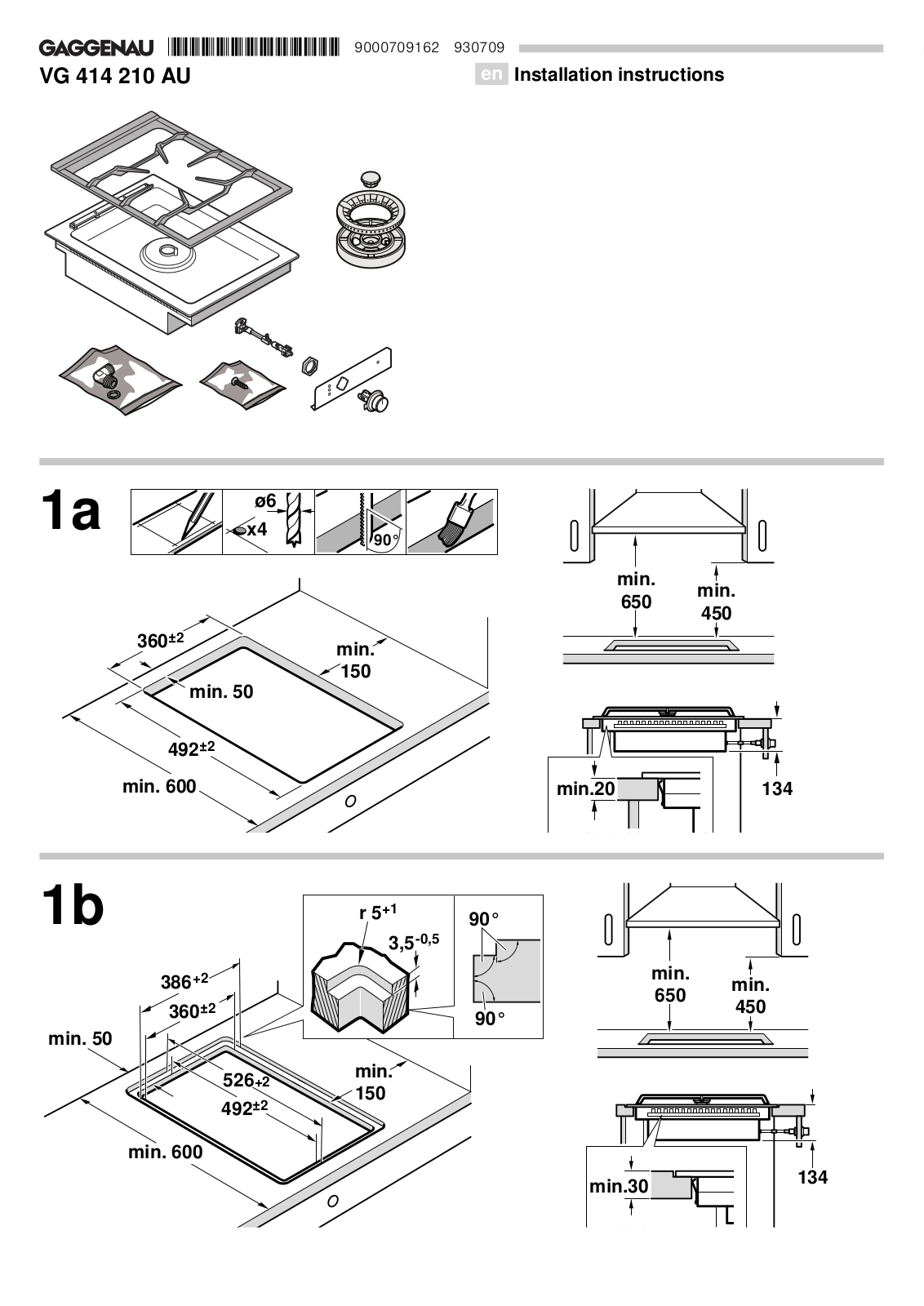 Gaggenau VG414-210AU Installation Guide