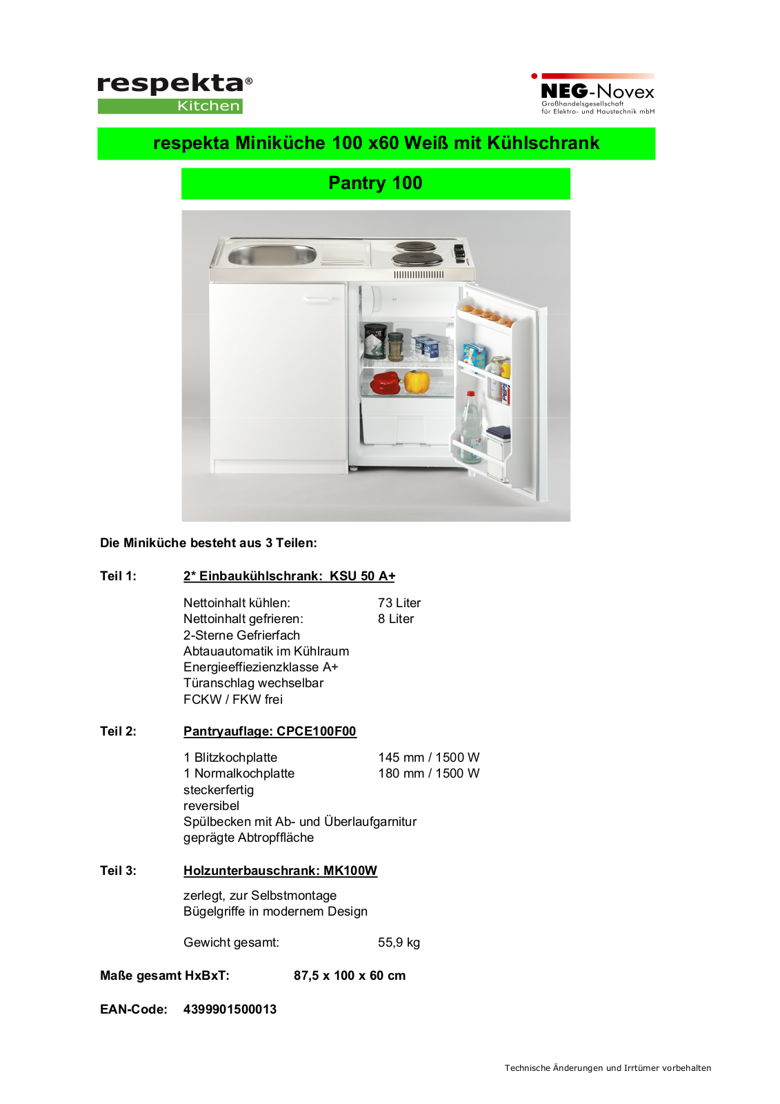 Respekta Pantry 100 User Manual