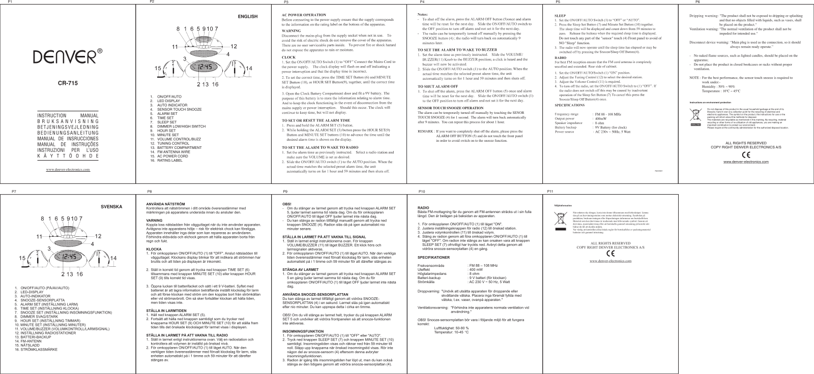 Denver CR-715 User Manual