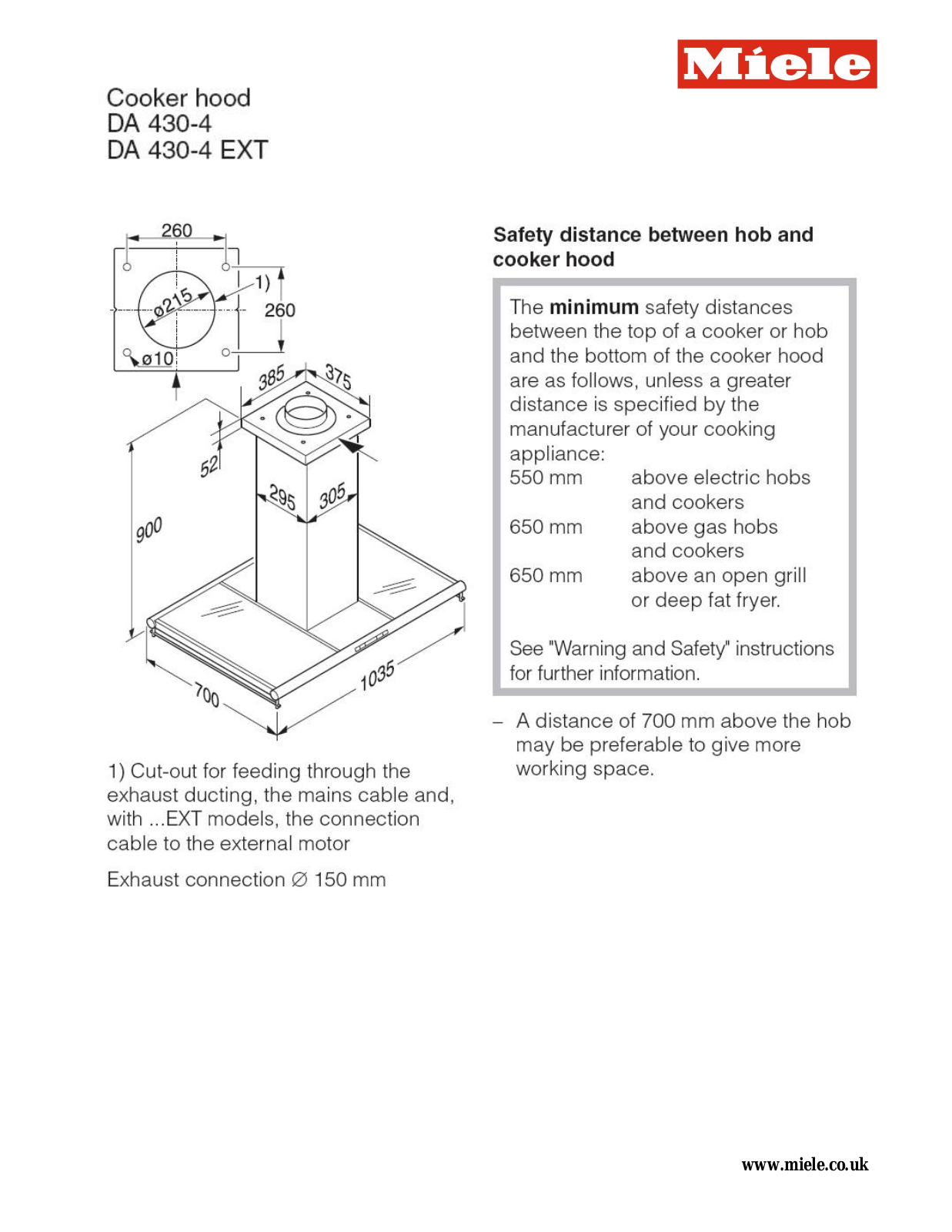 Miele DA430-4, DA430-4 EXT User Manual