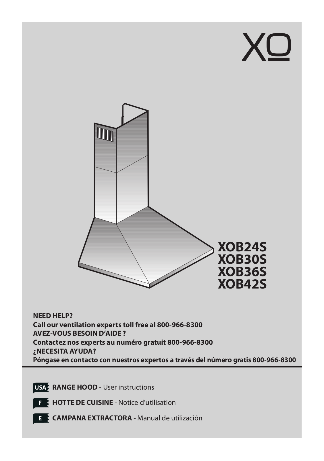 XO XOB36S, XOB36BMUA, XOB30BMUA, XOB30SMUA, XOB36SMUA User Manual