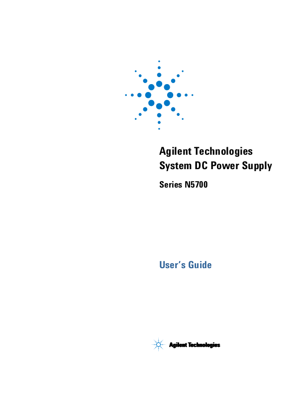 Agilent Technologies System DC N5700 User Manual