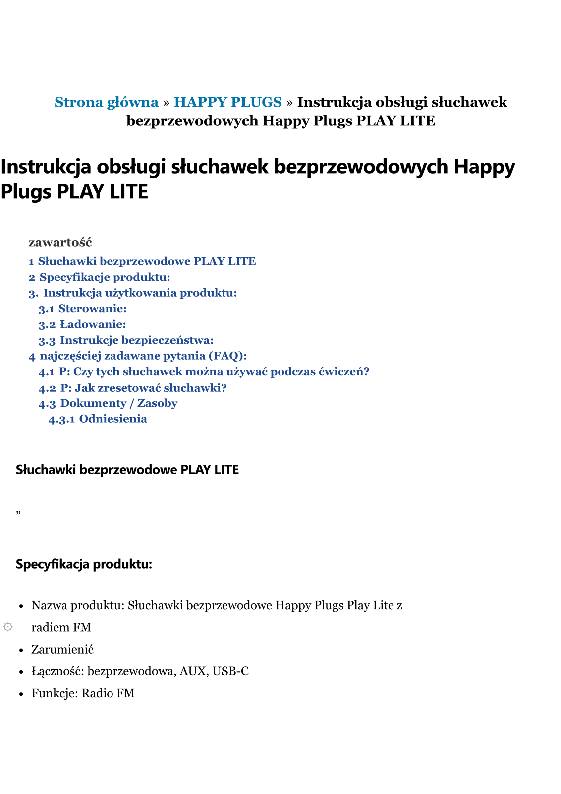 HAPPY PLUGS PLAY LITE User guide - ManualMachine.com