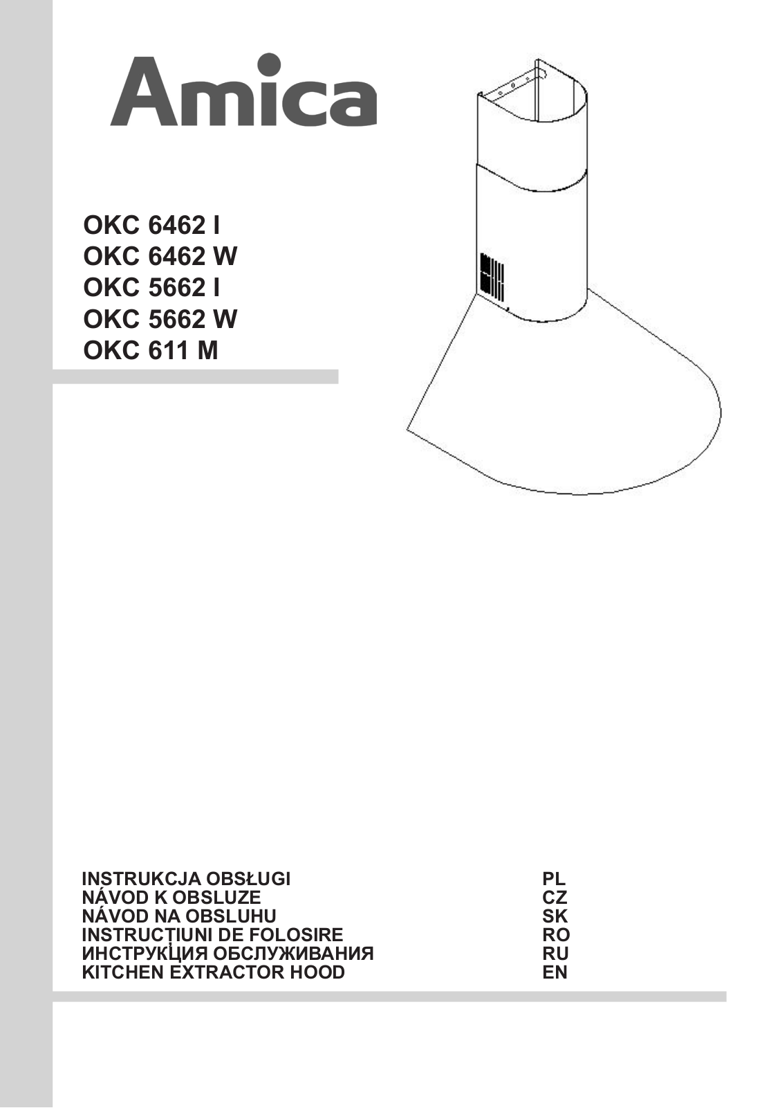 Amica OKC6462W, OKC6462I, OKC5662W Operating Instructions