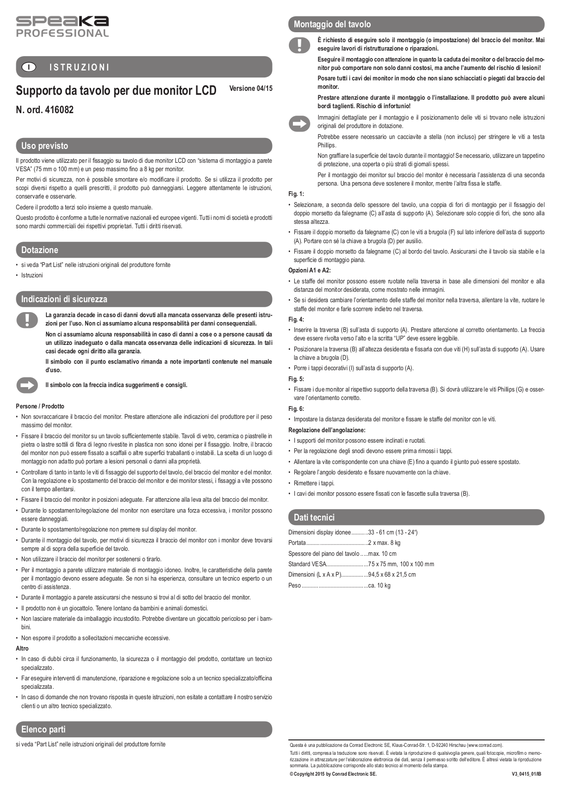 SpeaKa Professional 416082 User guide