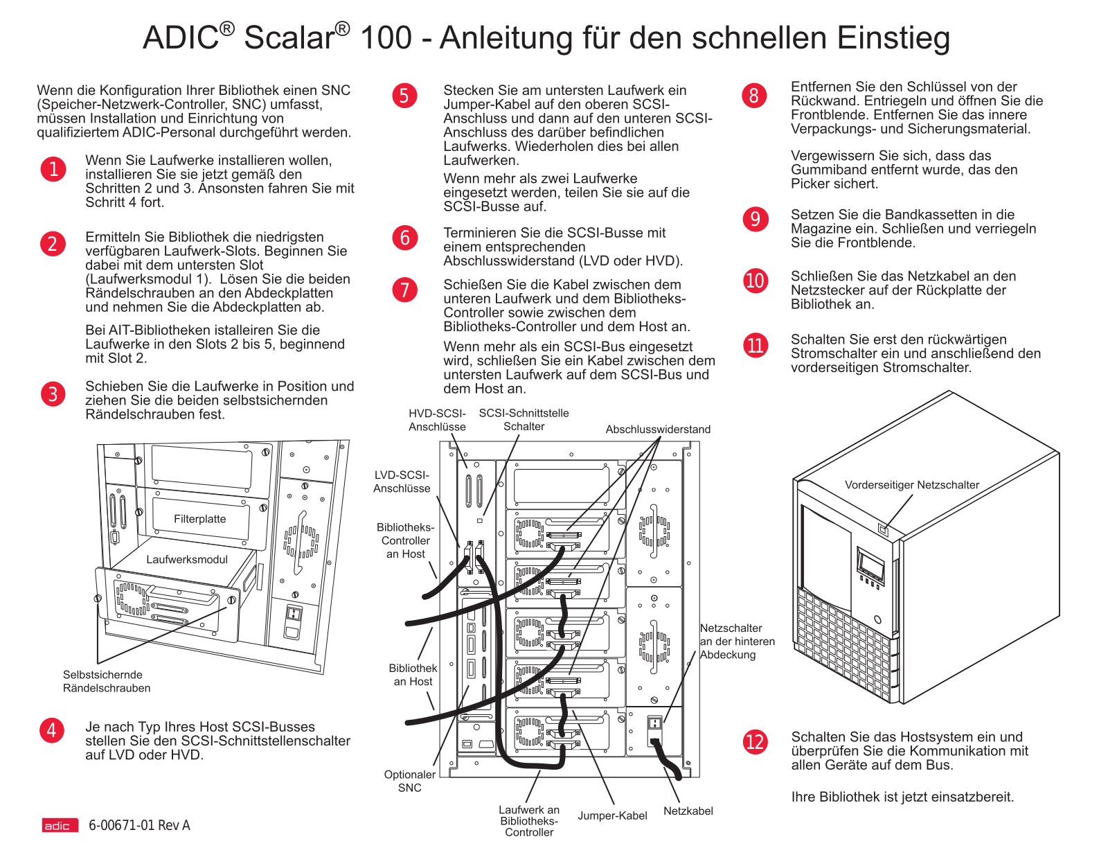 ADIC SCALAR 100 QUICK START GUIDE