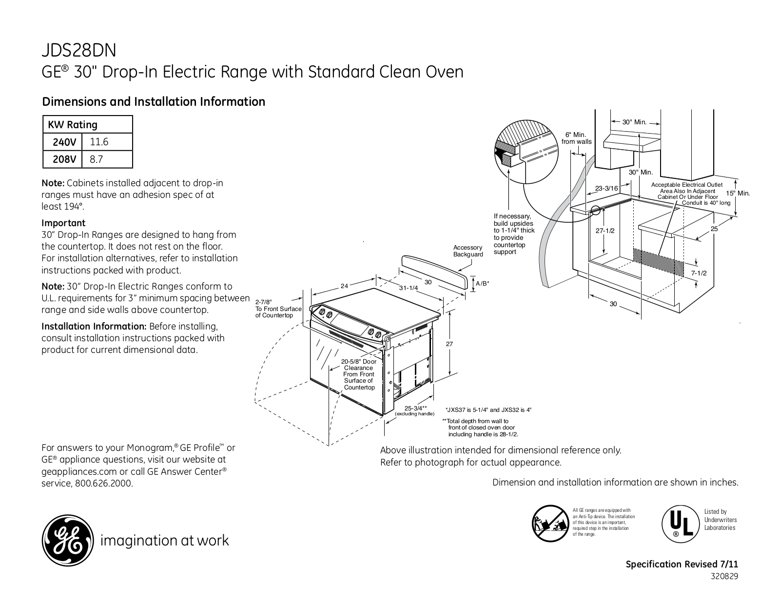 GE JDS28DNWW User Manual