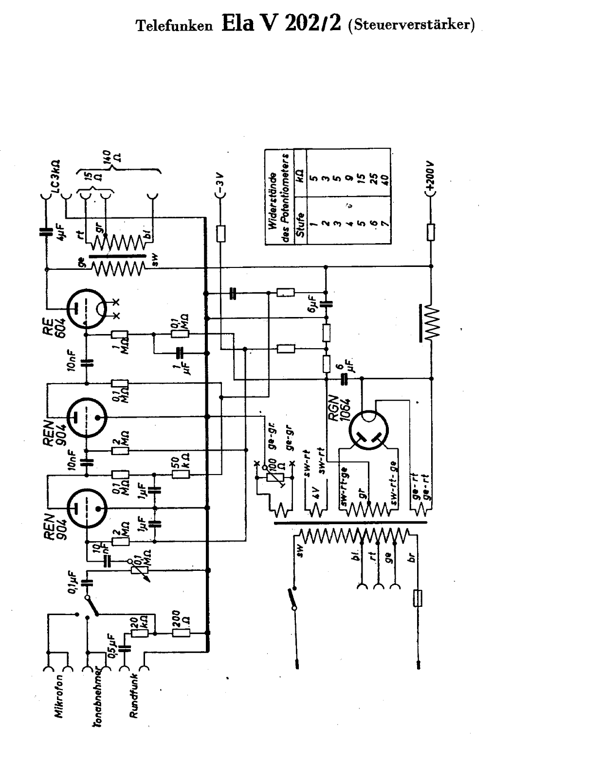 Telefunken Ela-V202-2 Schematic