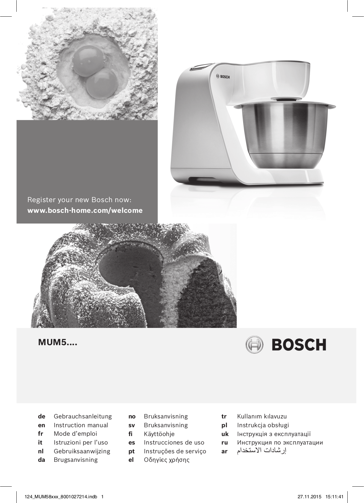 Bosch MUM 58720 User Manual