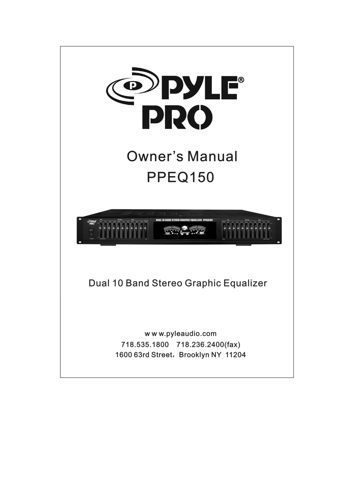 PYLE Audio PPEQ150 User Manual