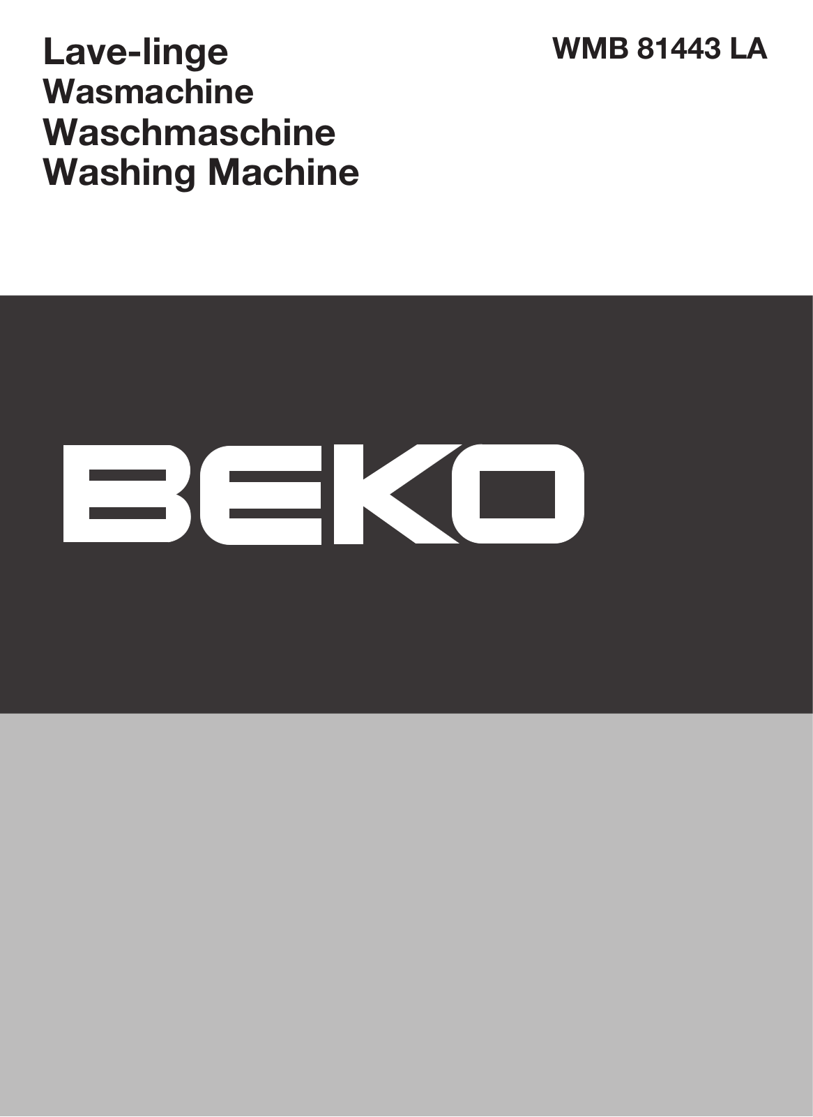 Beko WMB 81443 LA User Manual