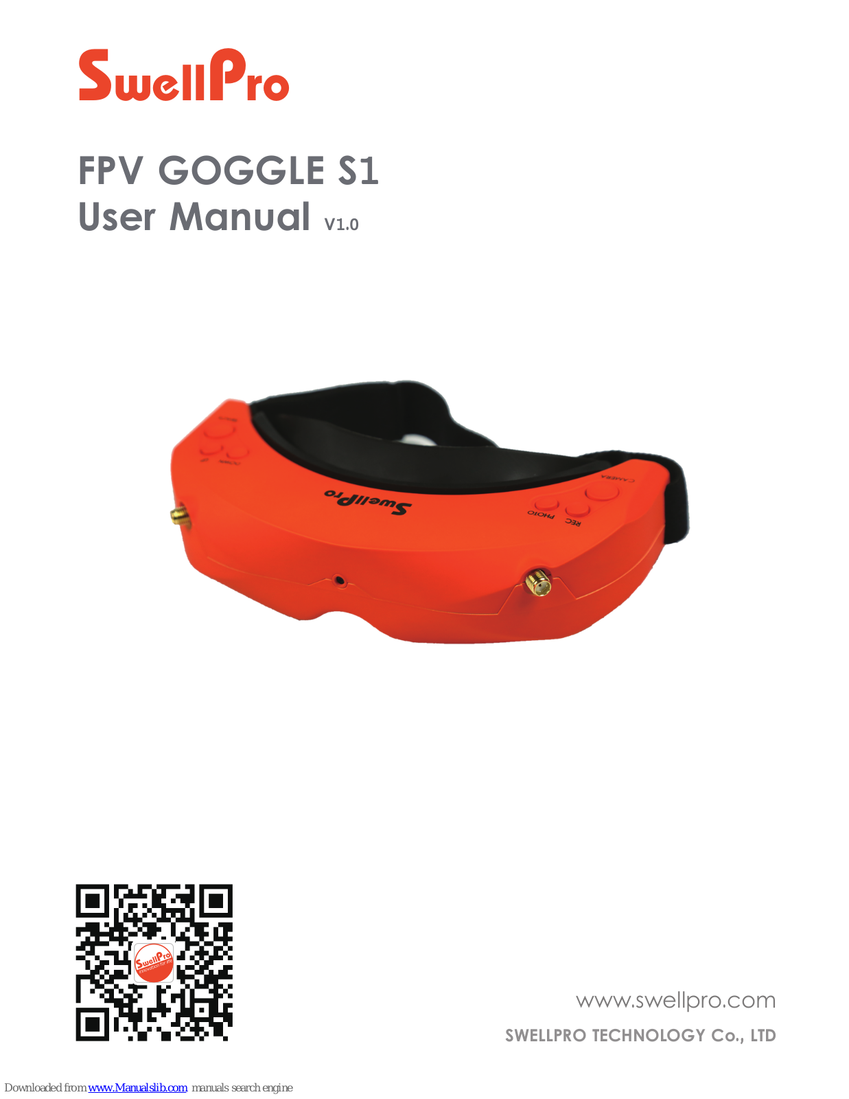 SWELLPRO FPV GOGGLE S1 User Manual - ManualMachine.com