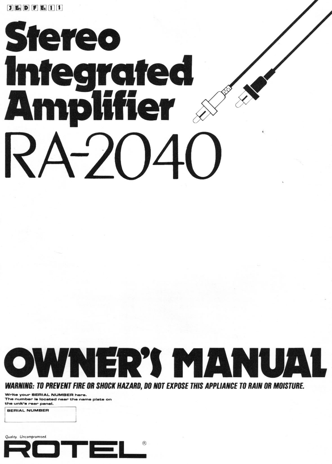 Rotel RA-2040 User Manual