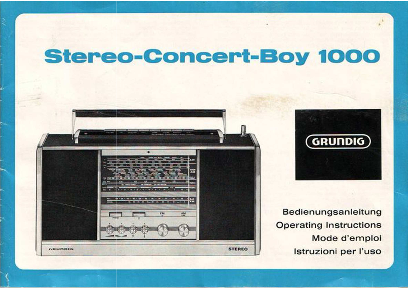 Grundig Concert-boy-1000 Owners Manual