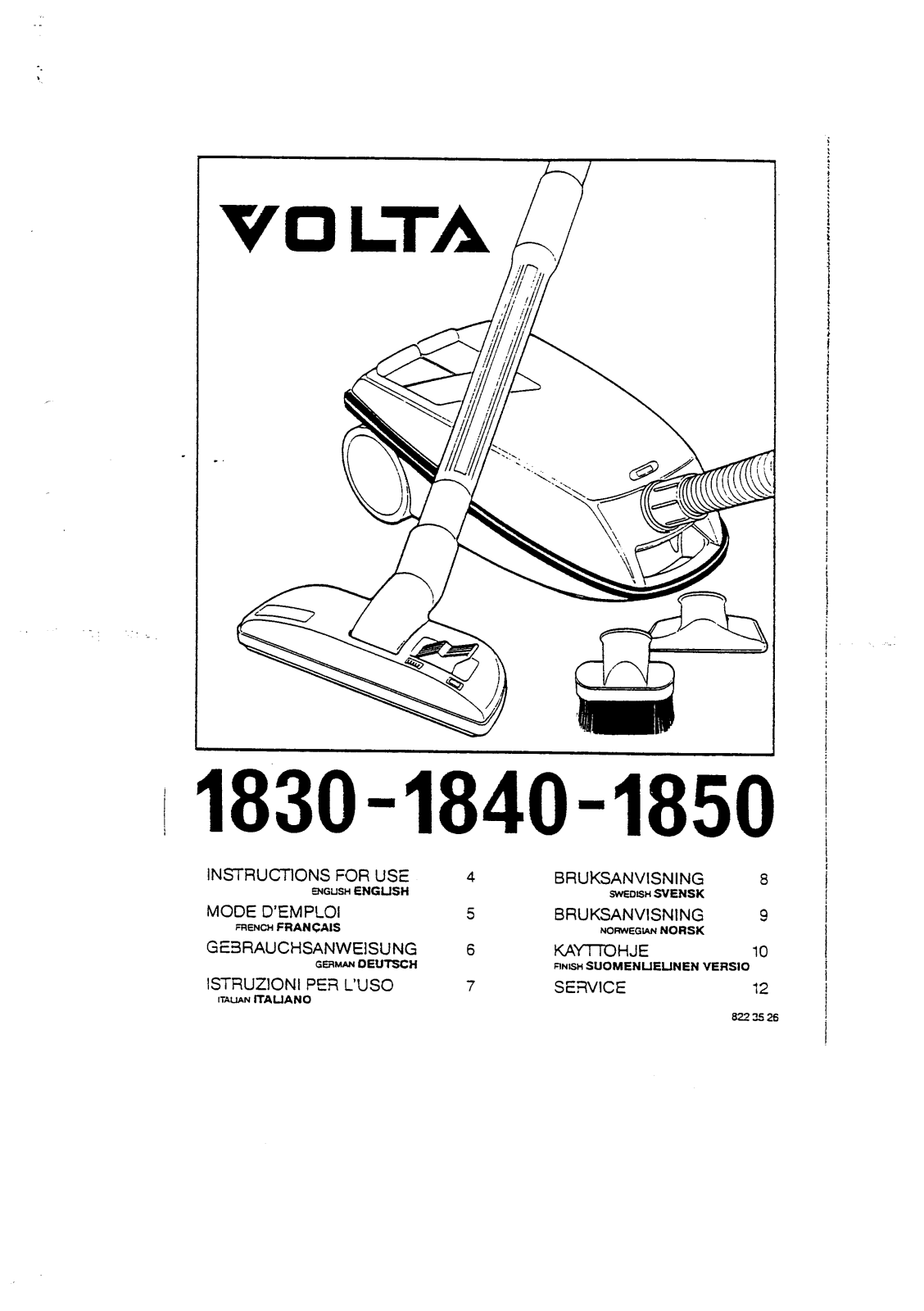 Volta U1840, U1810, U1850B, U1850 User Manual