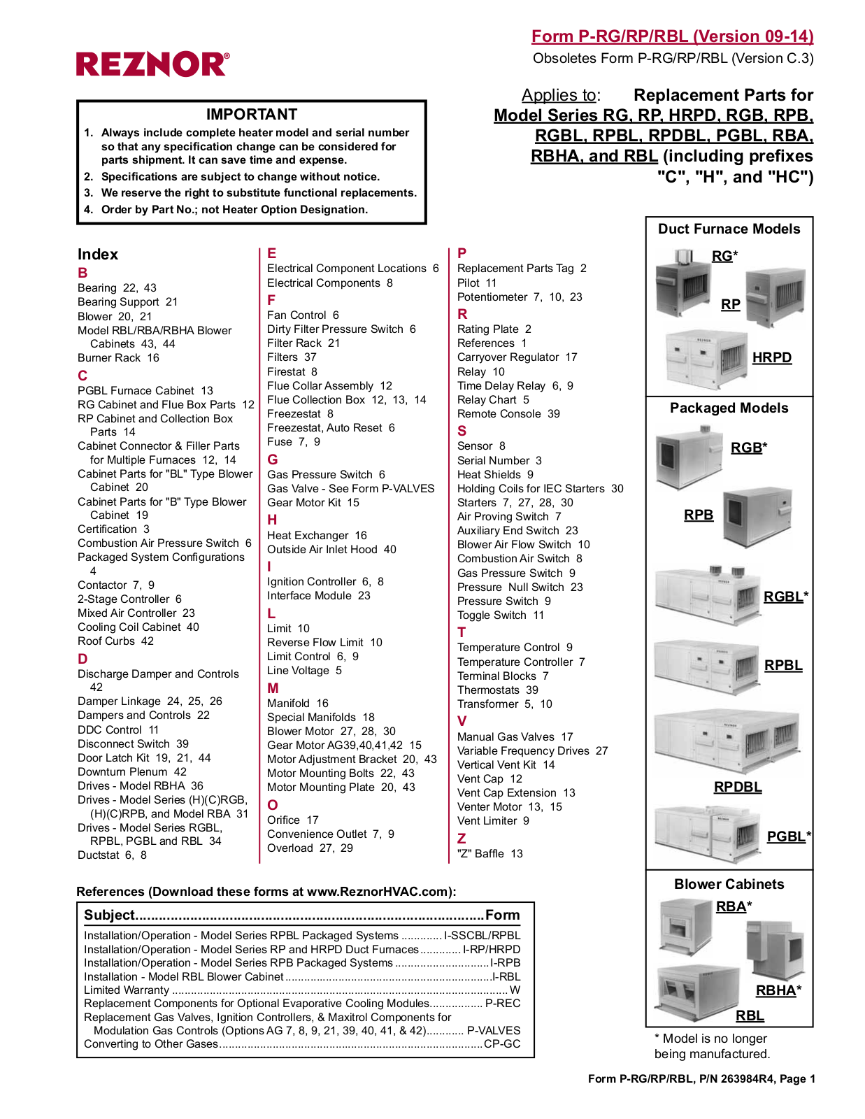 Reznor HRPD User Manual