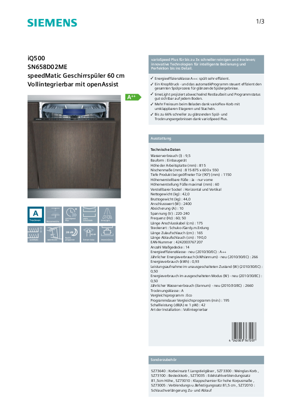 Siemens SN658D02ME User Manual