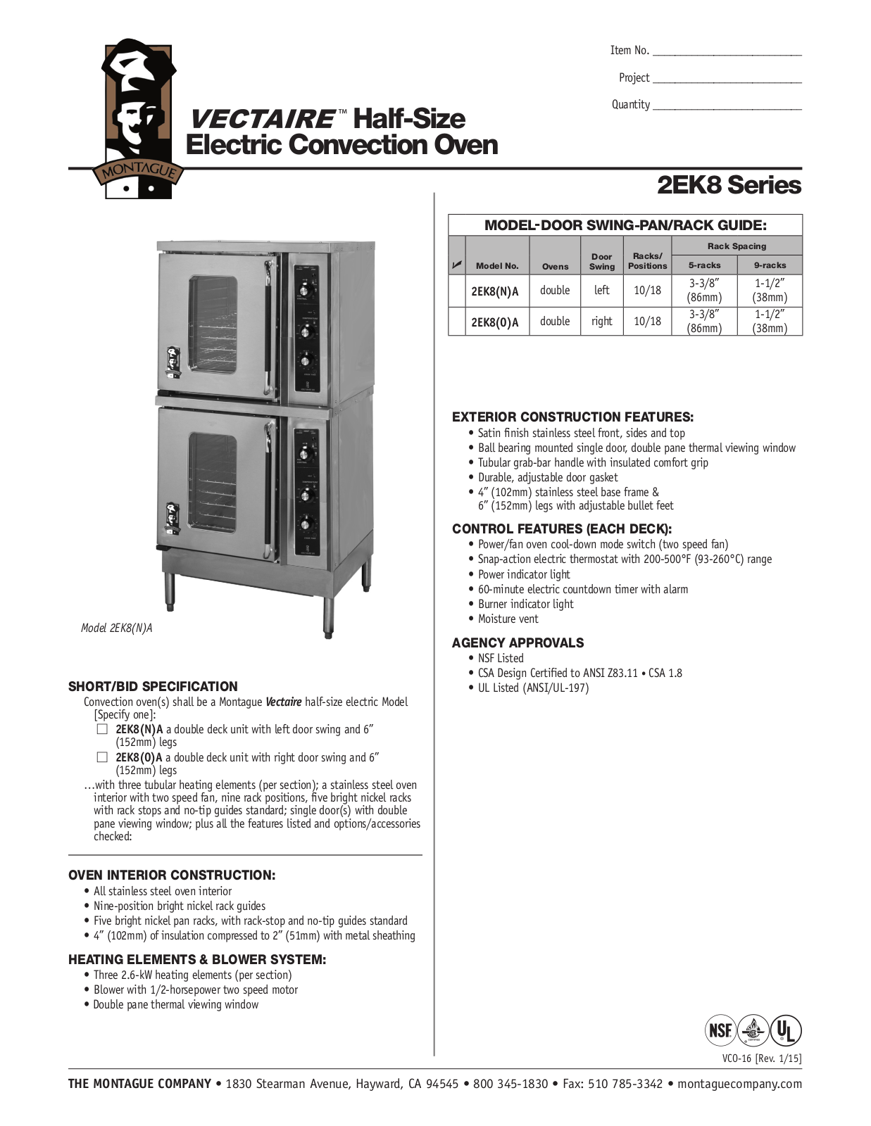 Montague 2EK8N User Manual