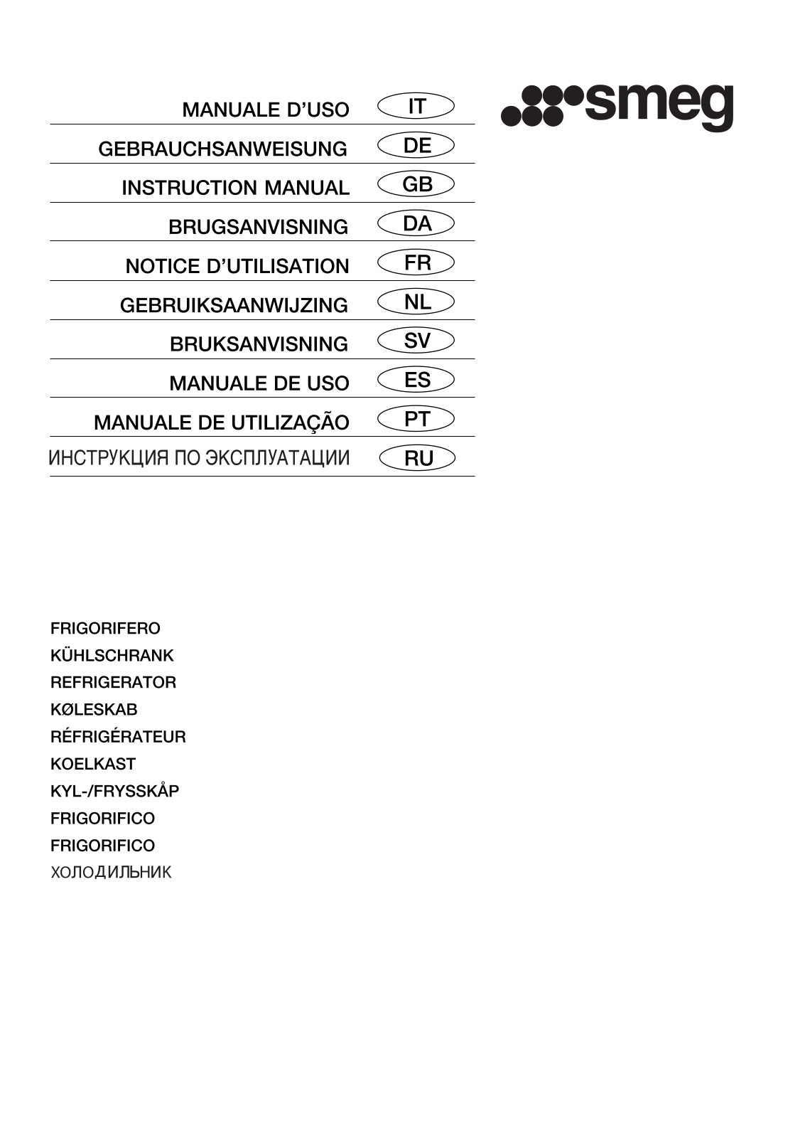 Smeg FA800AOS9, FA800PO9, FA800AO9, FA390XS3 User Manual