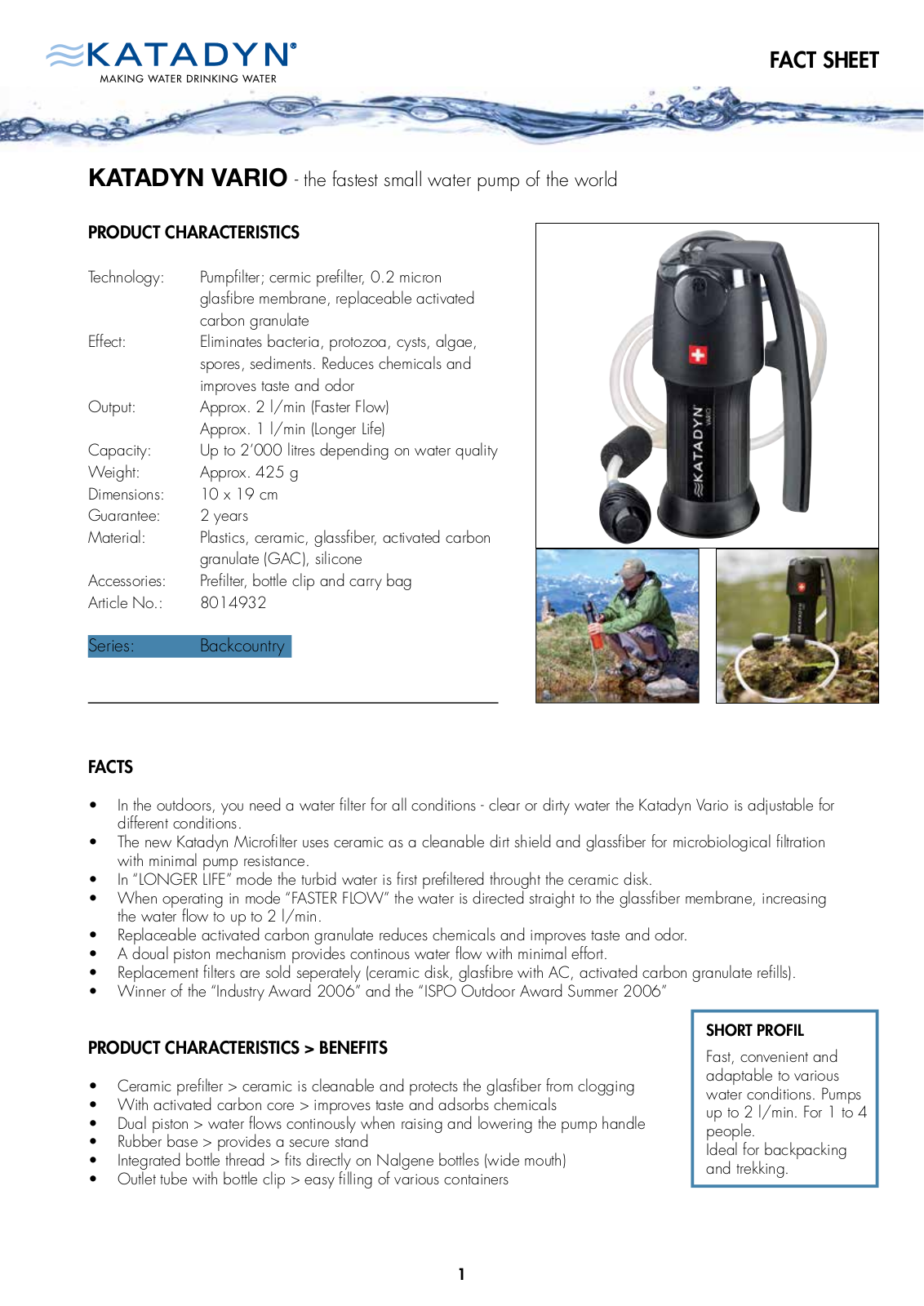 Katadyn VARIO User Manual