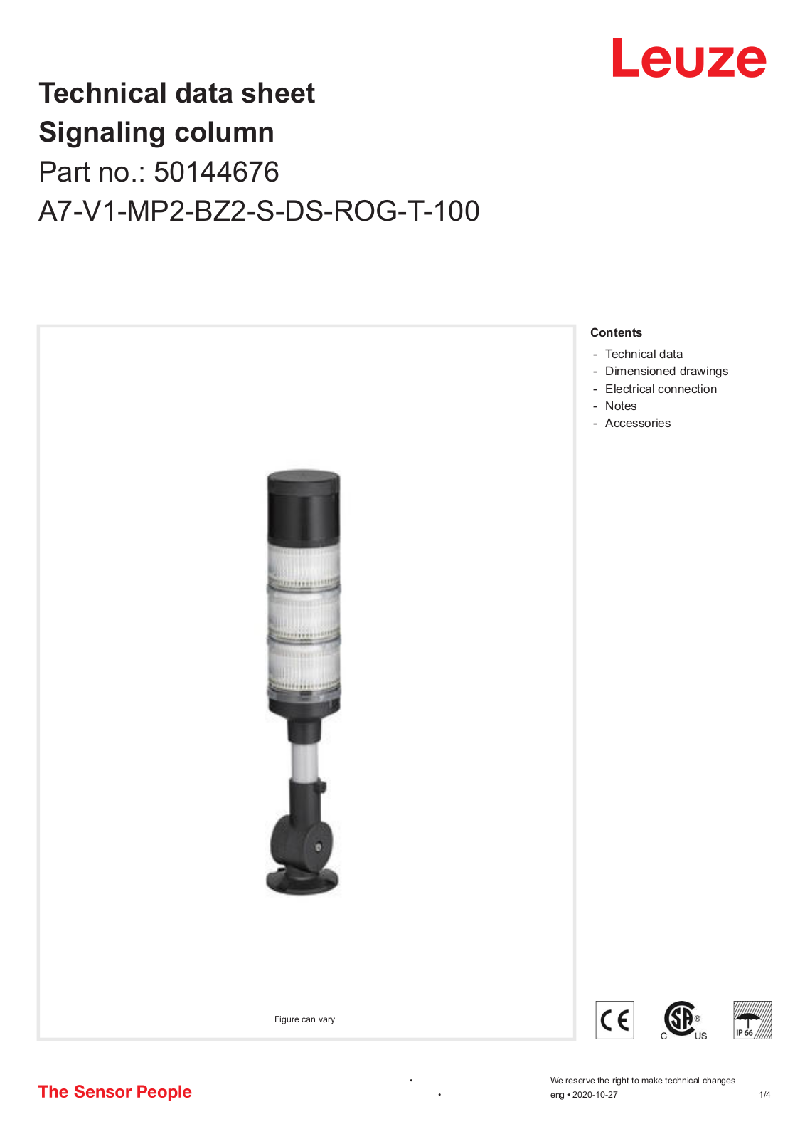 Leuze 50144676 Data Sheet - ManualMachine.com