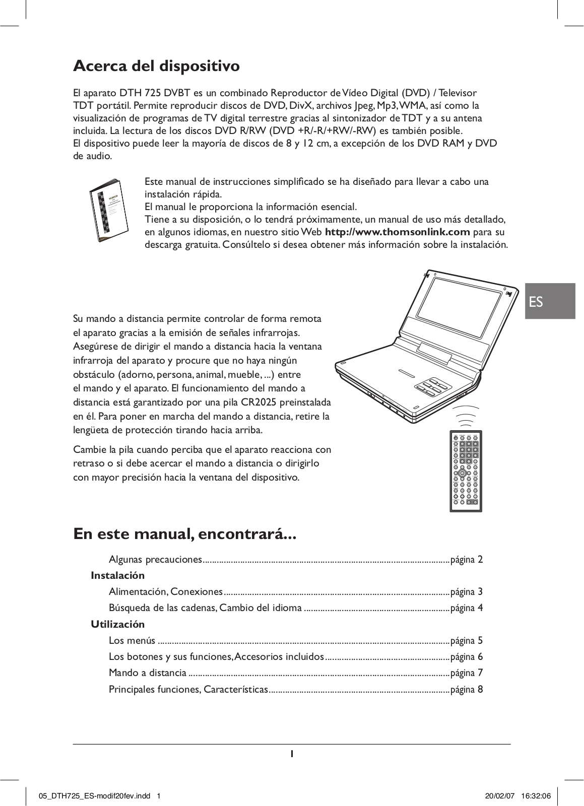 Thomson DTH725 User Manual