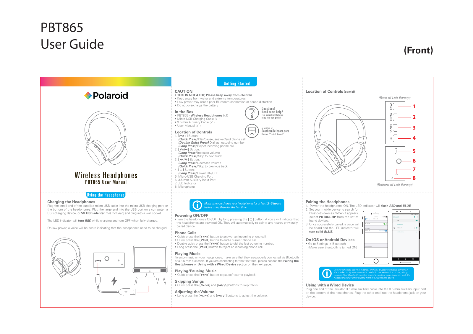 Jiangxi Sunwe PBT865 User Manual