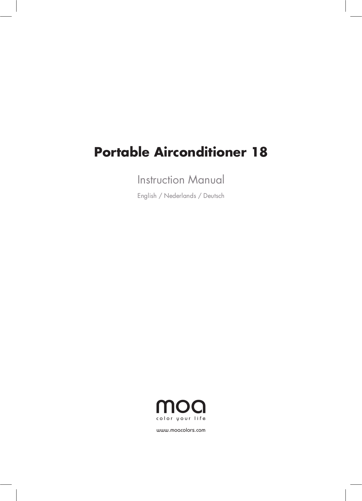 MOA Portable Airconditioner 18 User's Manual