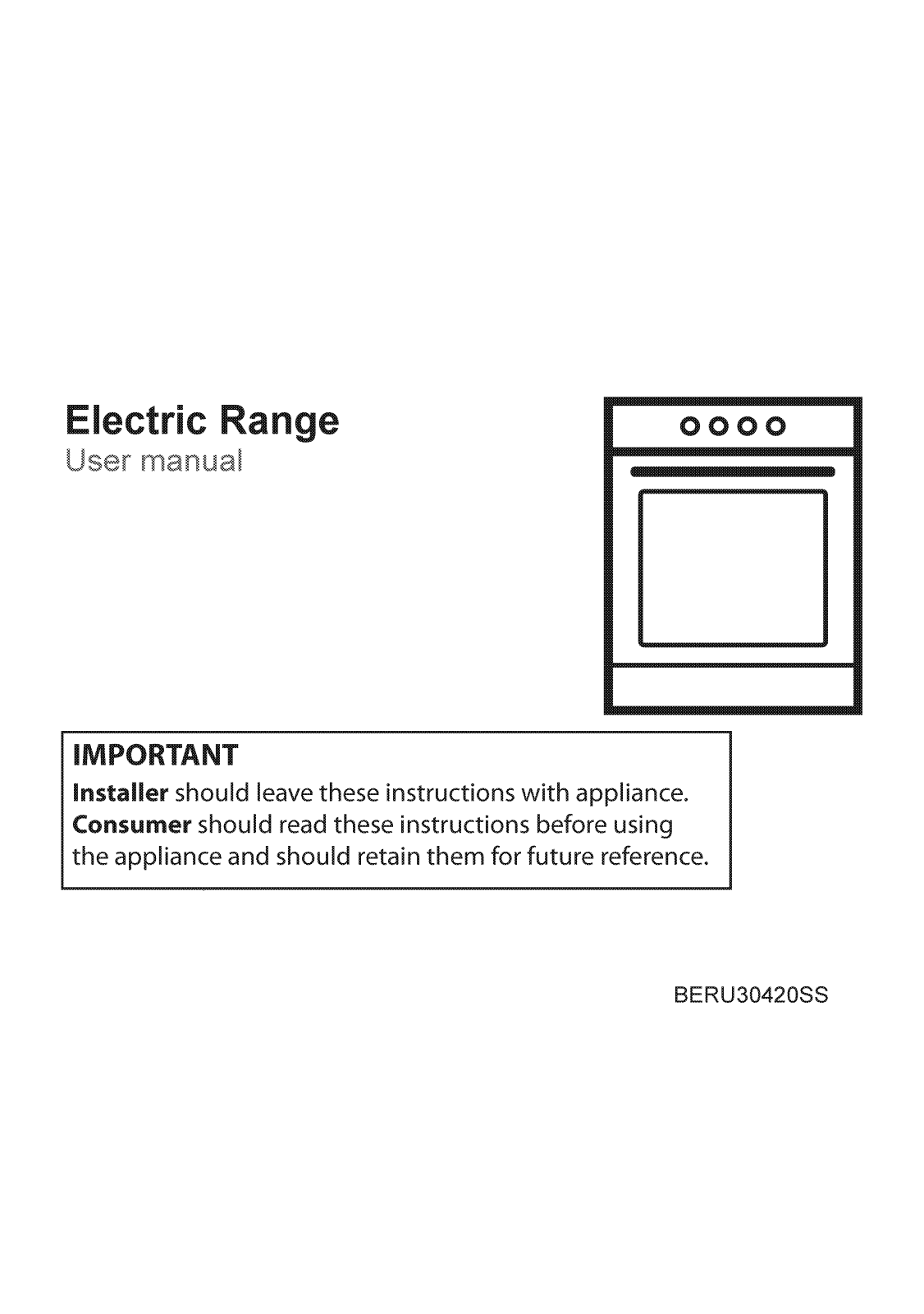 Blomberg BERU30420SS User Manual