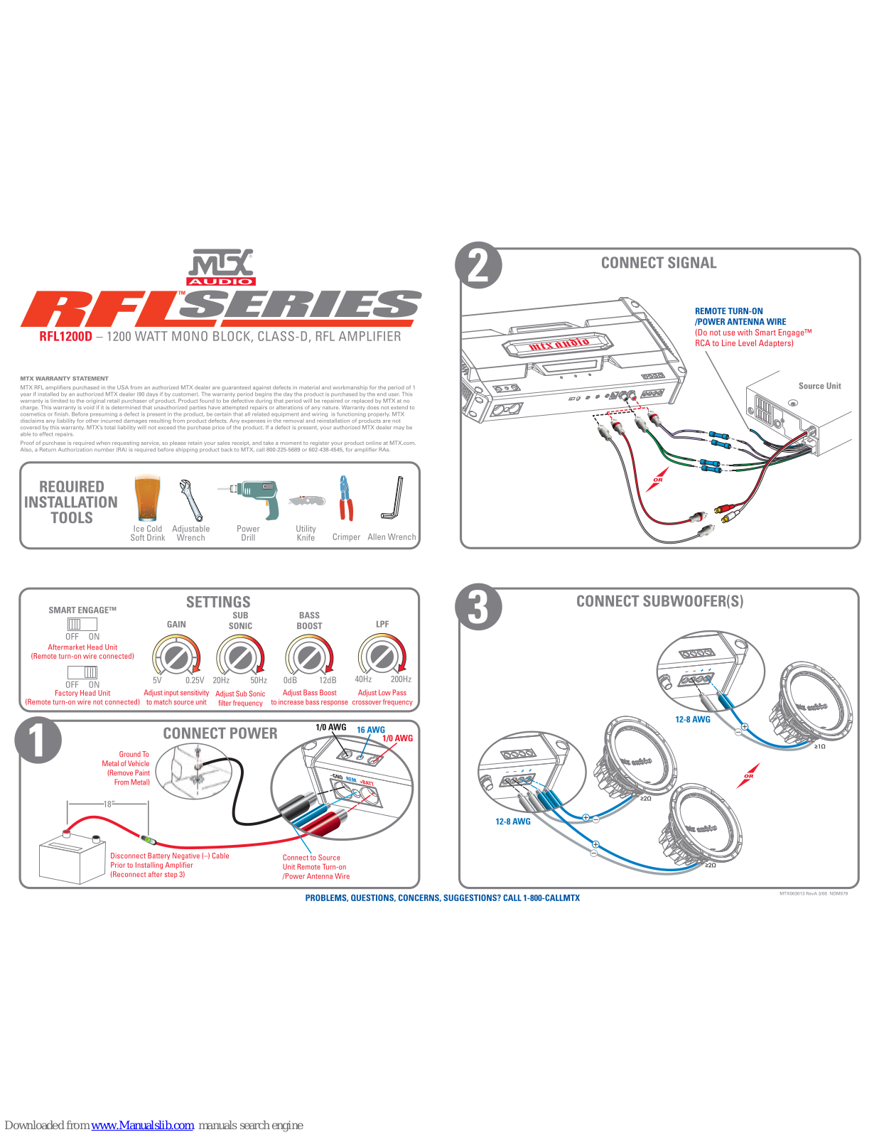 MTX RFL1200D Connection Manual