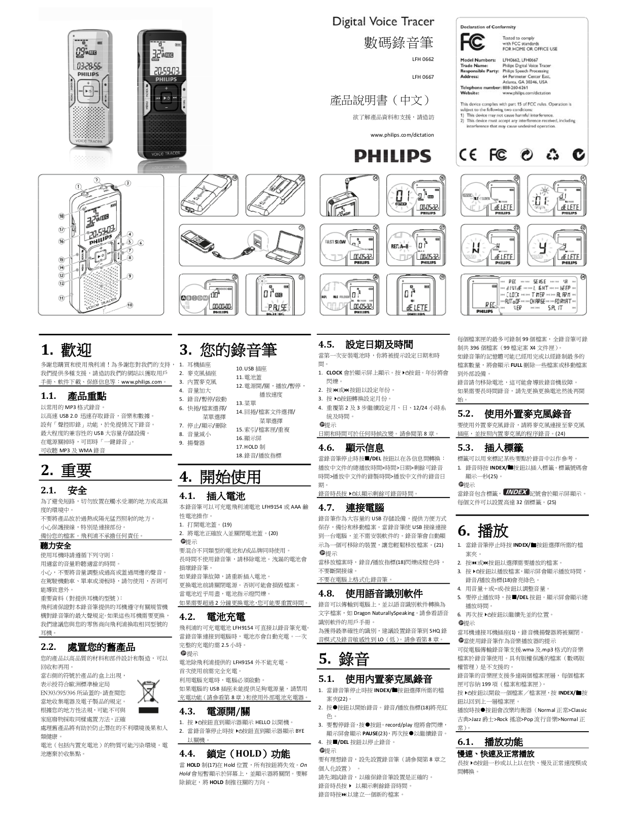 Philips LFH0662, LFH0667 User Manual