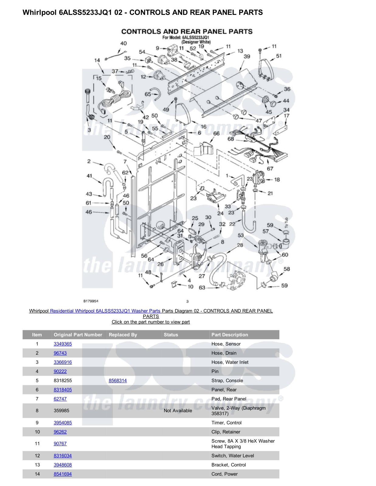 Whirlpool 6ALSS5233JQ1 Parts Diagram