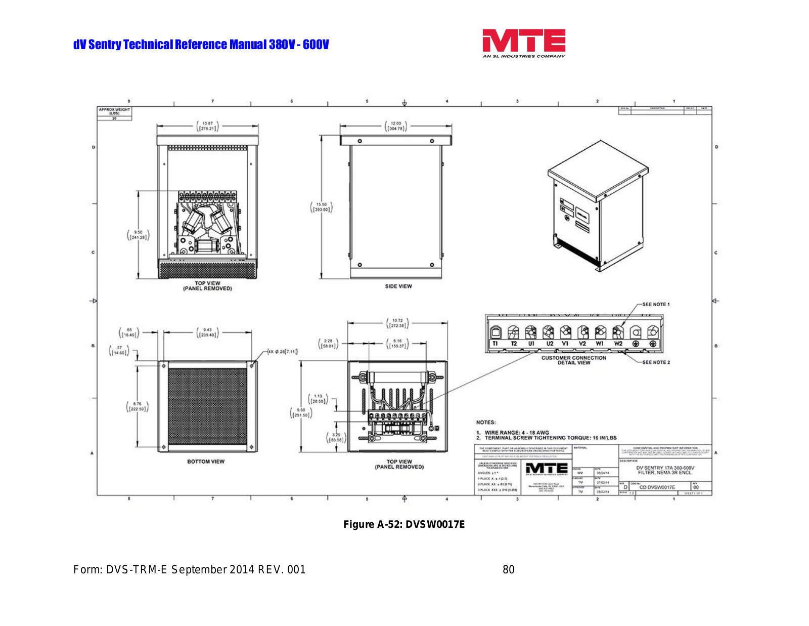 MTE DVSW0017E Technical Reference Manual