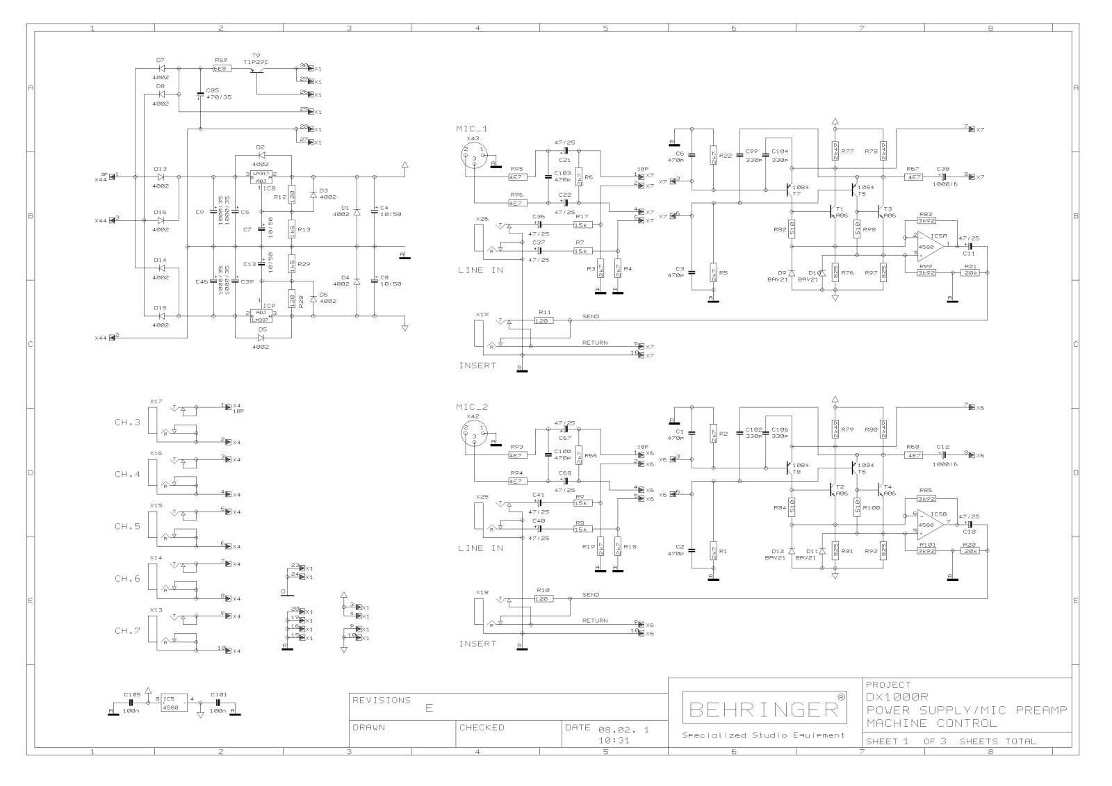 Behringer DX-1000 Schematic