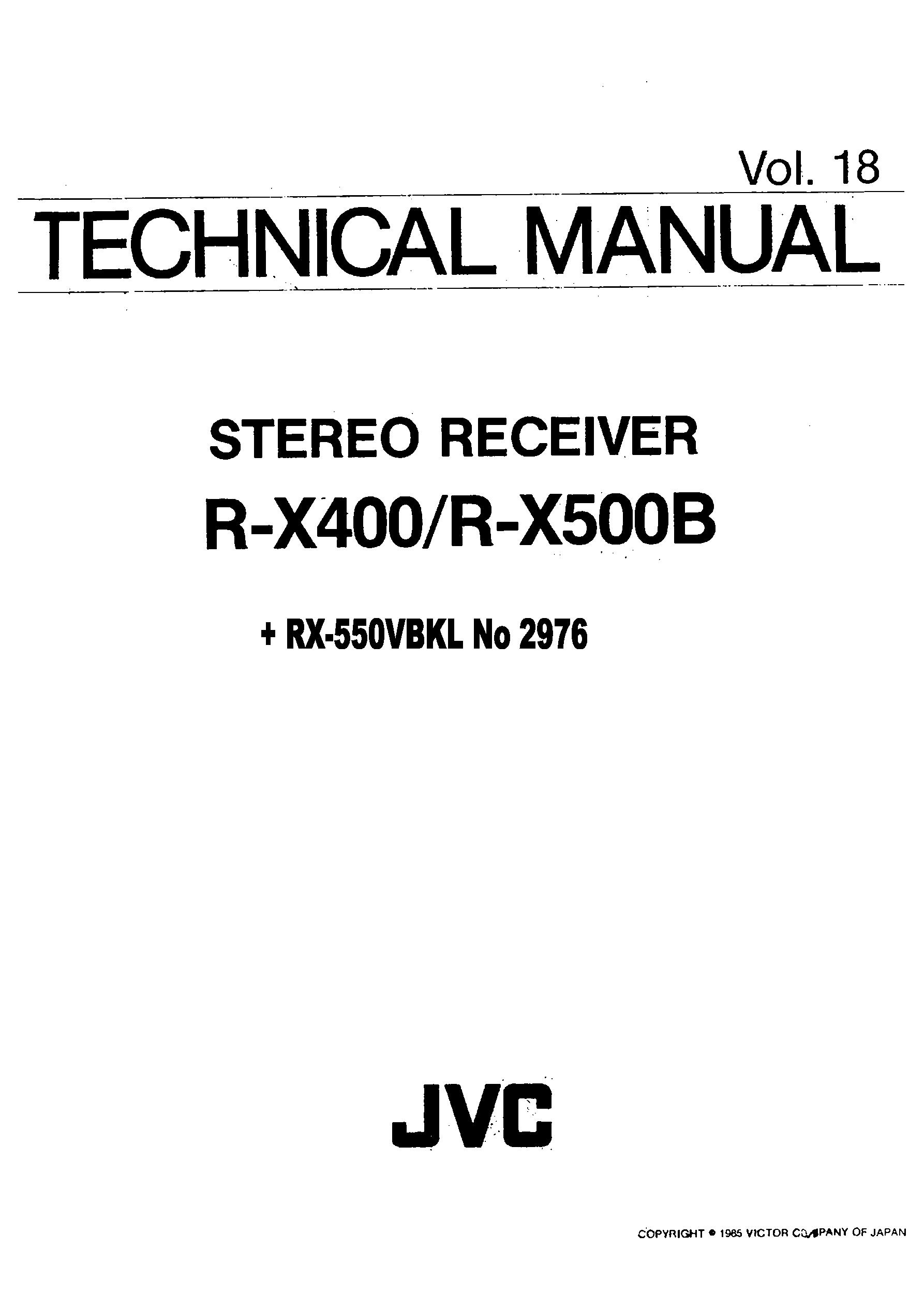 Jvc RX-400, RX-550-VBKL Service Manual