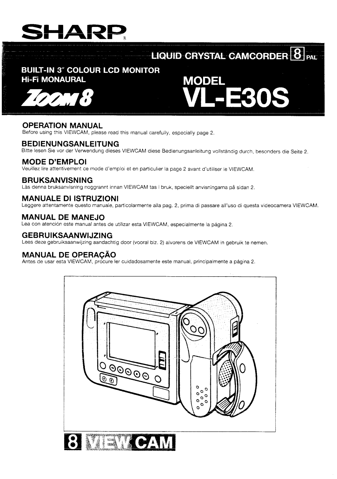 Sharp VL-E30S User Manual