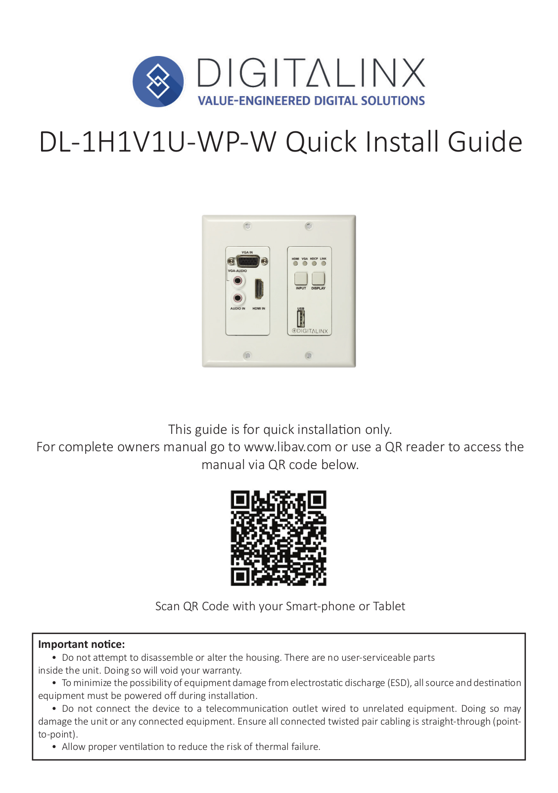 Intelix DL-HDBT2-WP-KIT Quick Start Guide