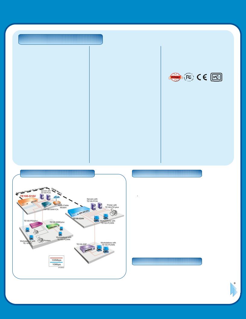 Trendnet TE100-S16V Datasheet