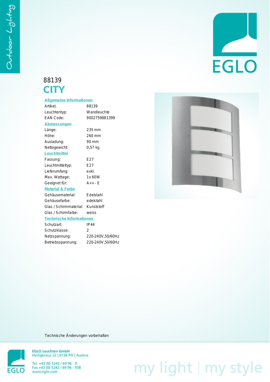 Eglo 88139 Service Manual