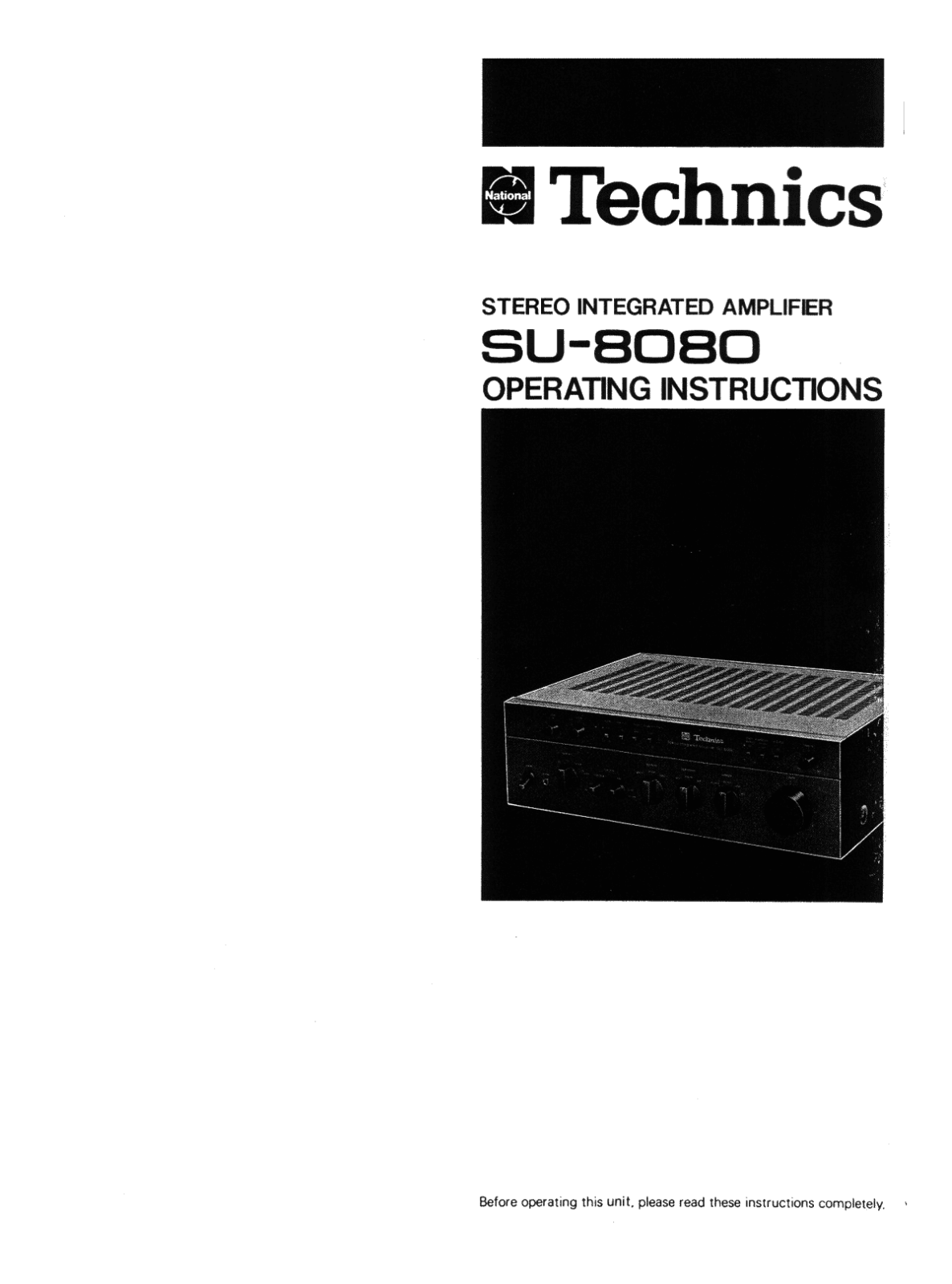 Technics SU-8080 Owners manual