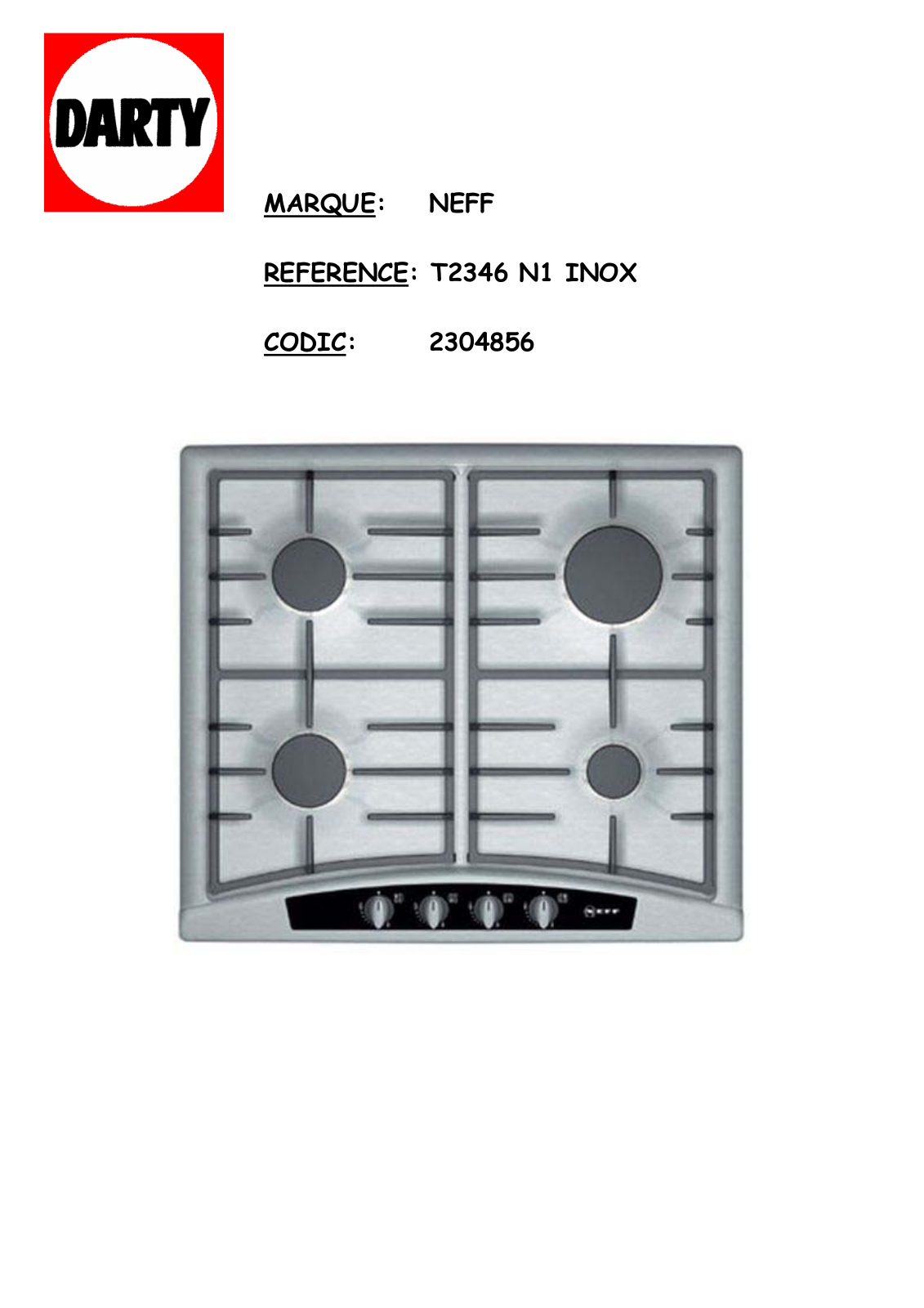 NEFF T2346N1, T2346, T2346W0, T2346S1, T2346N0 User Manual