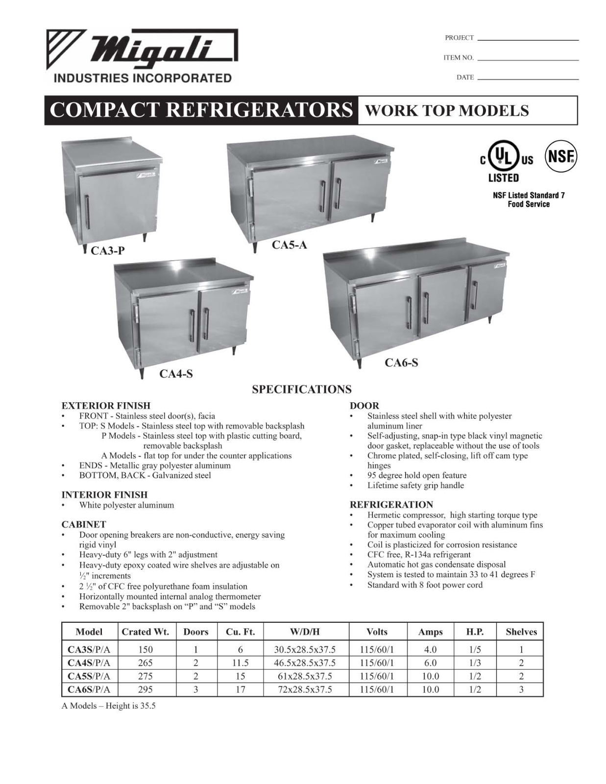 Migali CA3-A User Manual