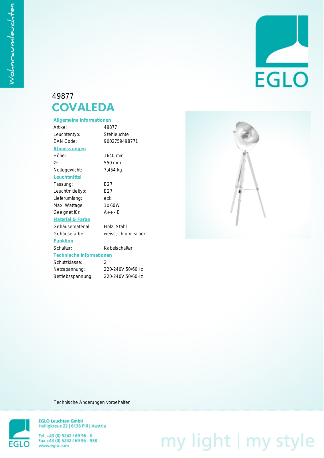 Eglo 49877 Service Manual