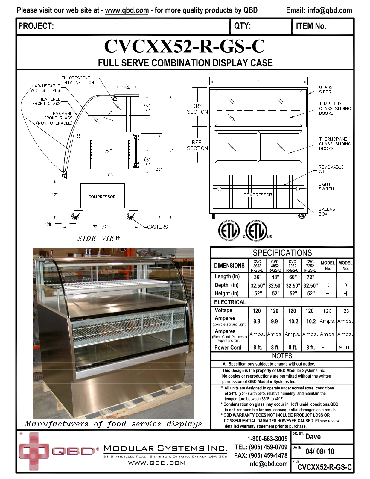 QBD CVCXX52-R-GS-C User Manual