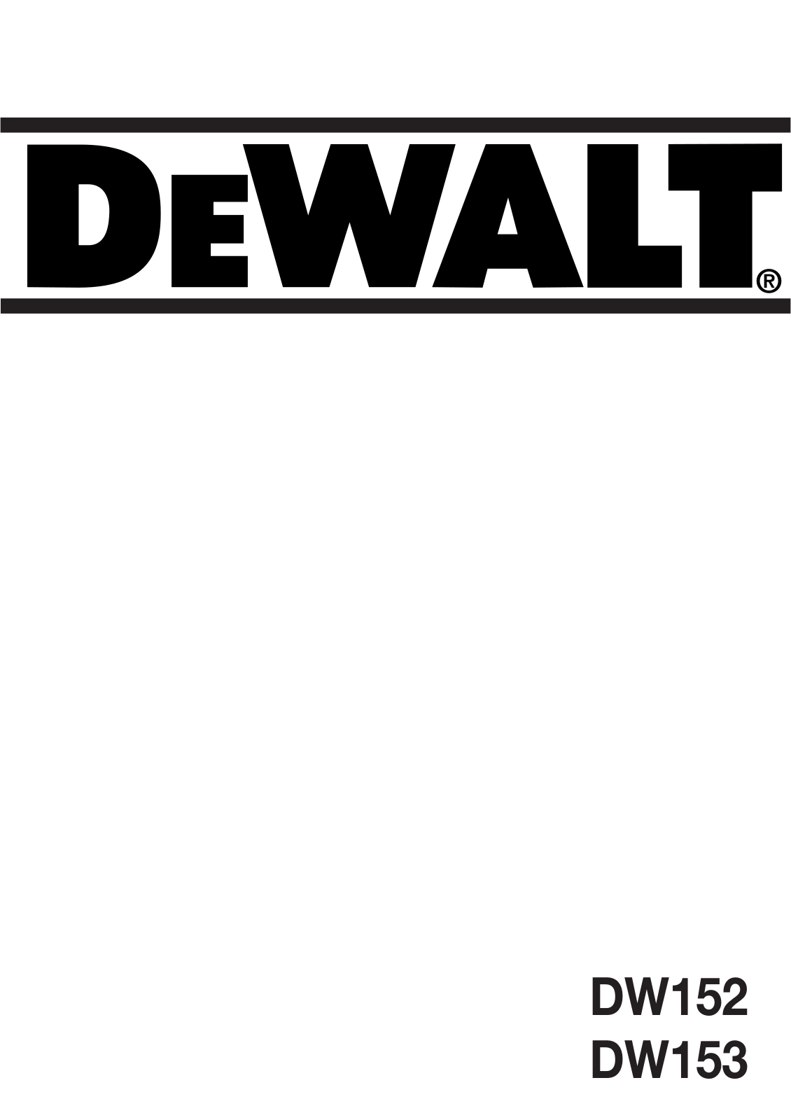 Dewalt DW152 Manual