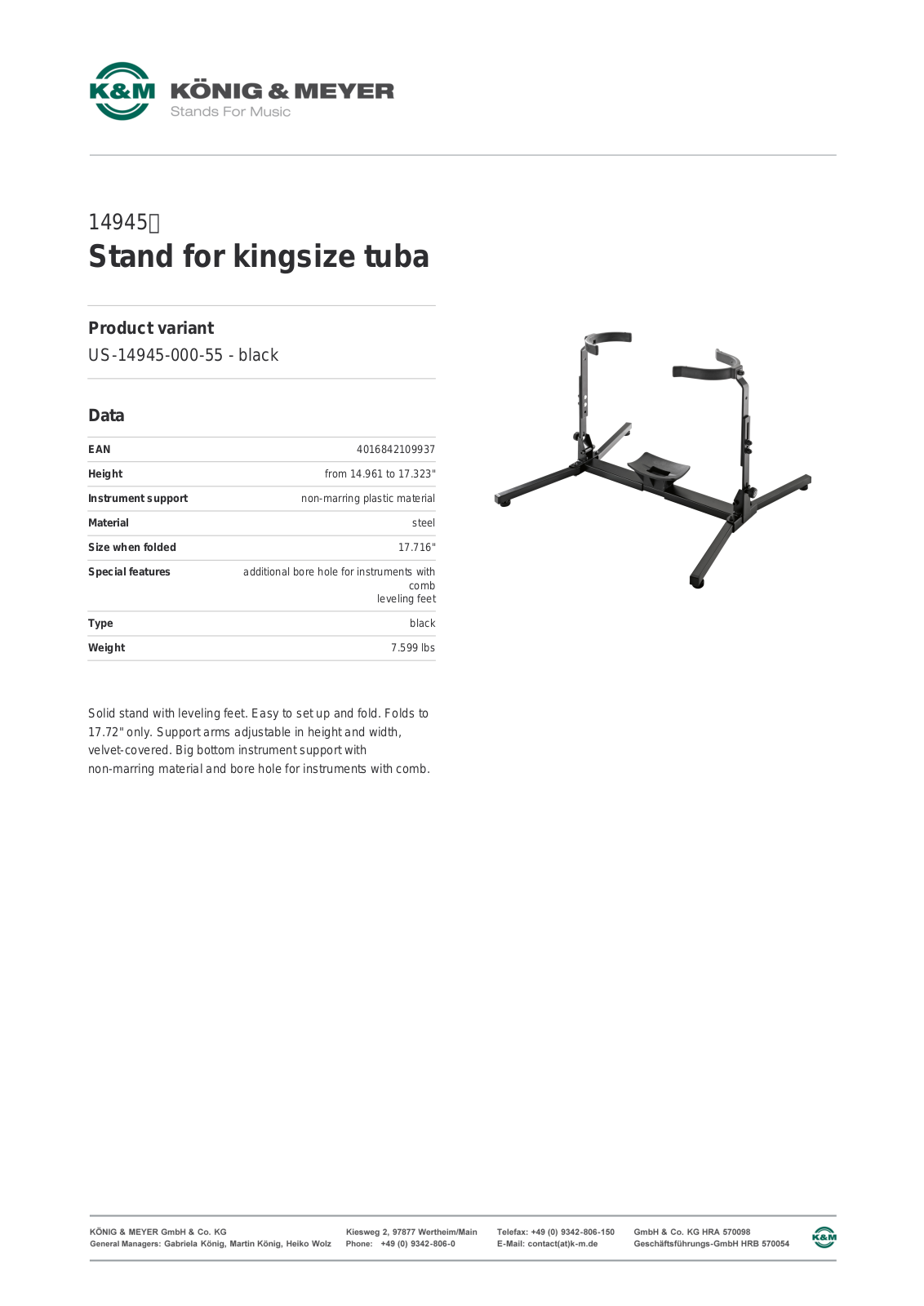 K&M 14945 Data Sheet