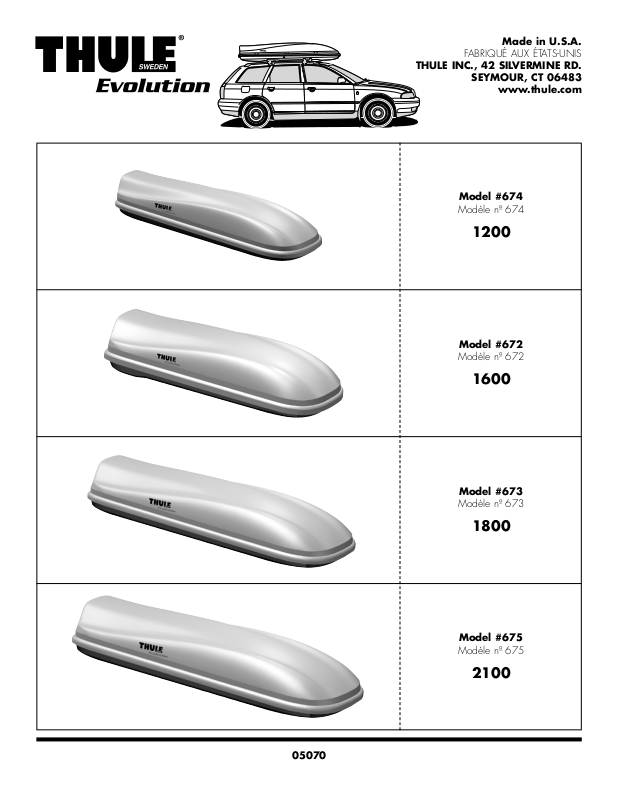 Thule Evolution 672 Evolution 673 Evolution 675 Evolution 674