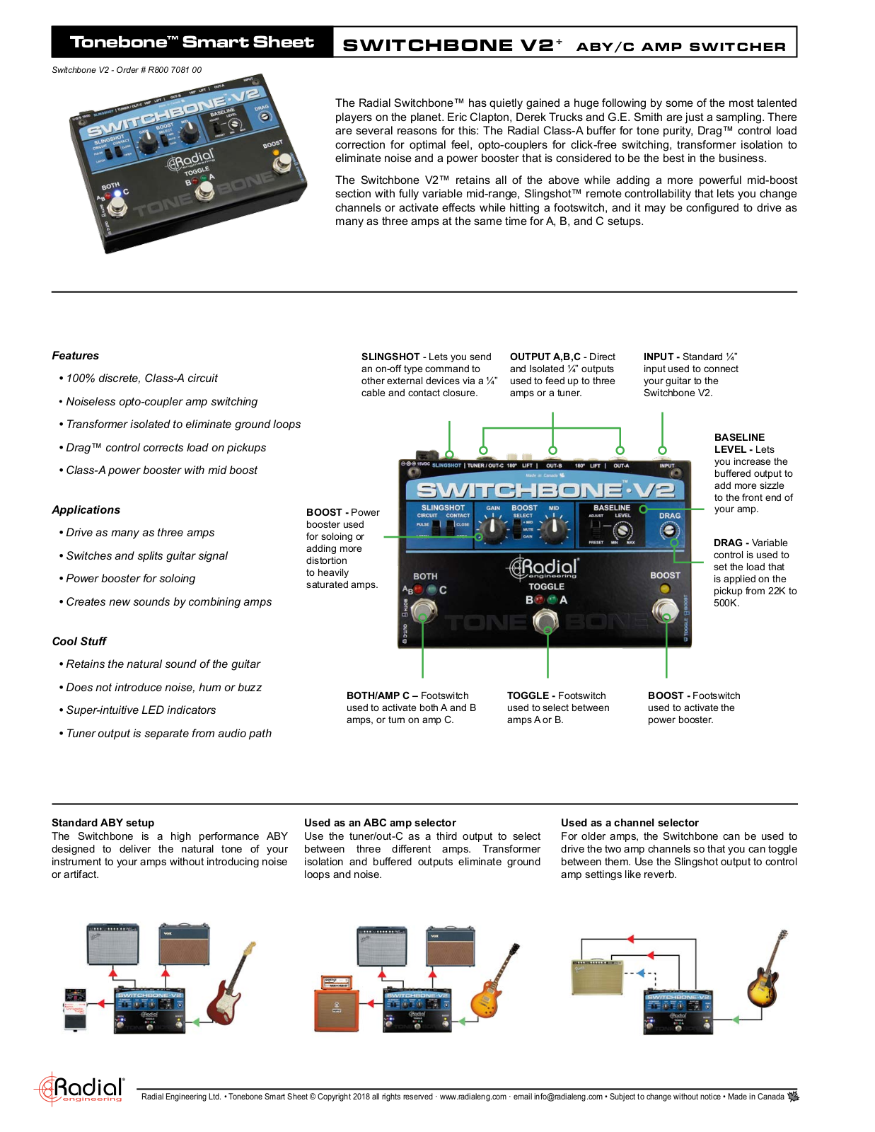 Radial Engineering Switchbone Users Manual