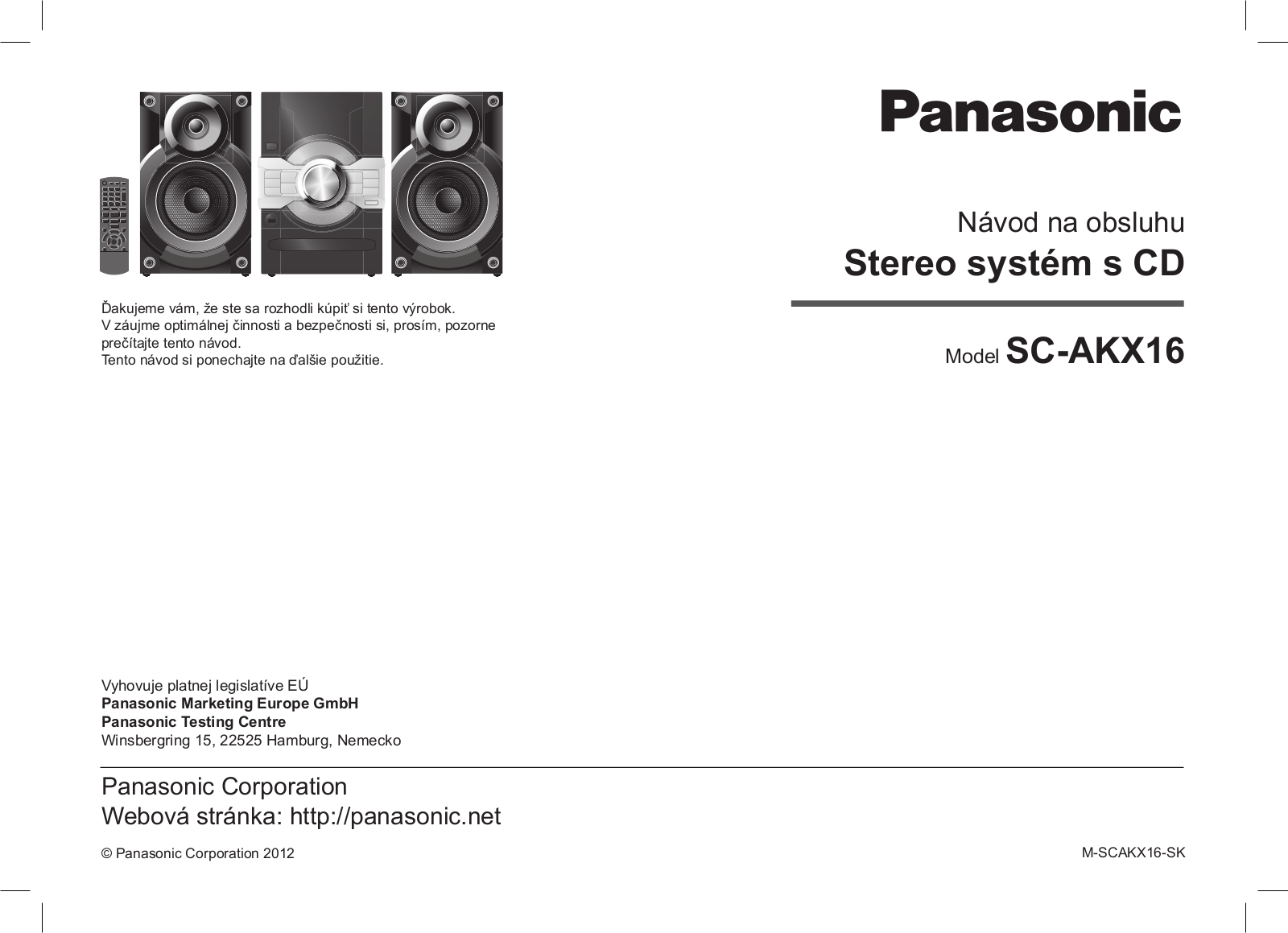 Panasonic SC-AKX16 User Manual