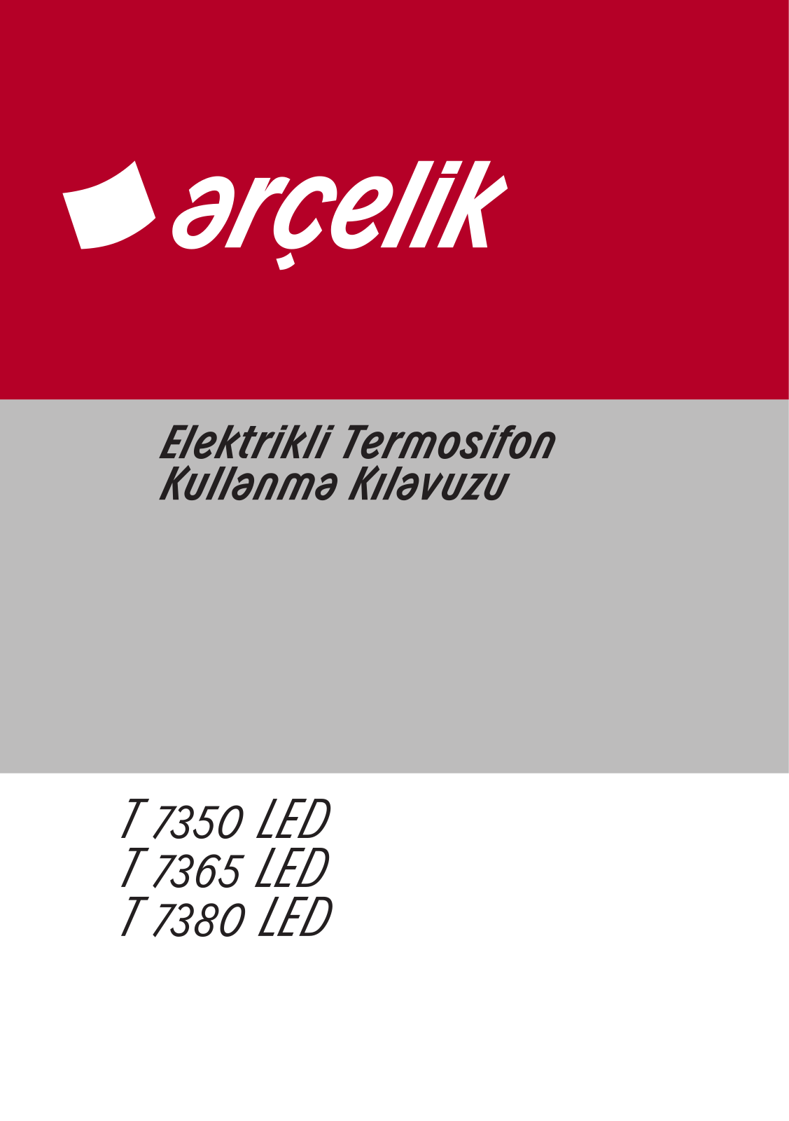 Arçelik T7365LED, T7380LED User manual